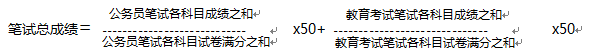 筆試總成績(jī)計(jì)算方法